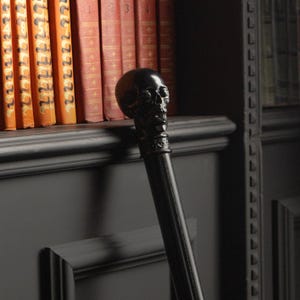 Gothic Wooden Walking Cane, Carved Skull Handle Walking Stick, Support Cane for Men & Women, Vampire Cane, Custom Size, More Colors