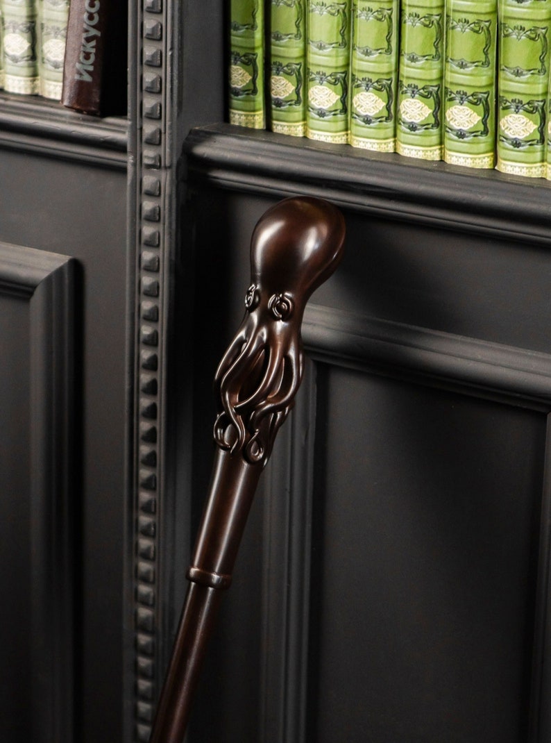 Wooden Walking Cane with Octopus Handle, Hand Carved Walking Cane for Man, Knob Handle Cane for Man, Cool Walking stick, Masonic Cane