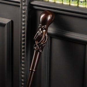 Fantasy Wizard Walking Cane, Wooden Carved Walking Cane for Men, Octopus Walking Stick, Fancy Knob Handle