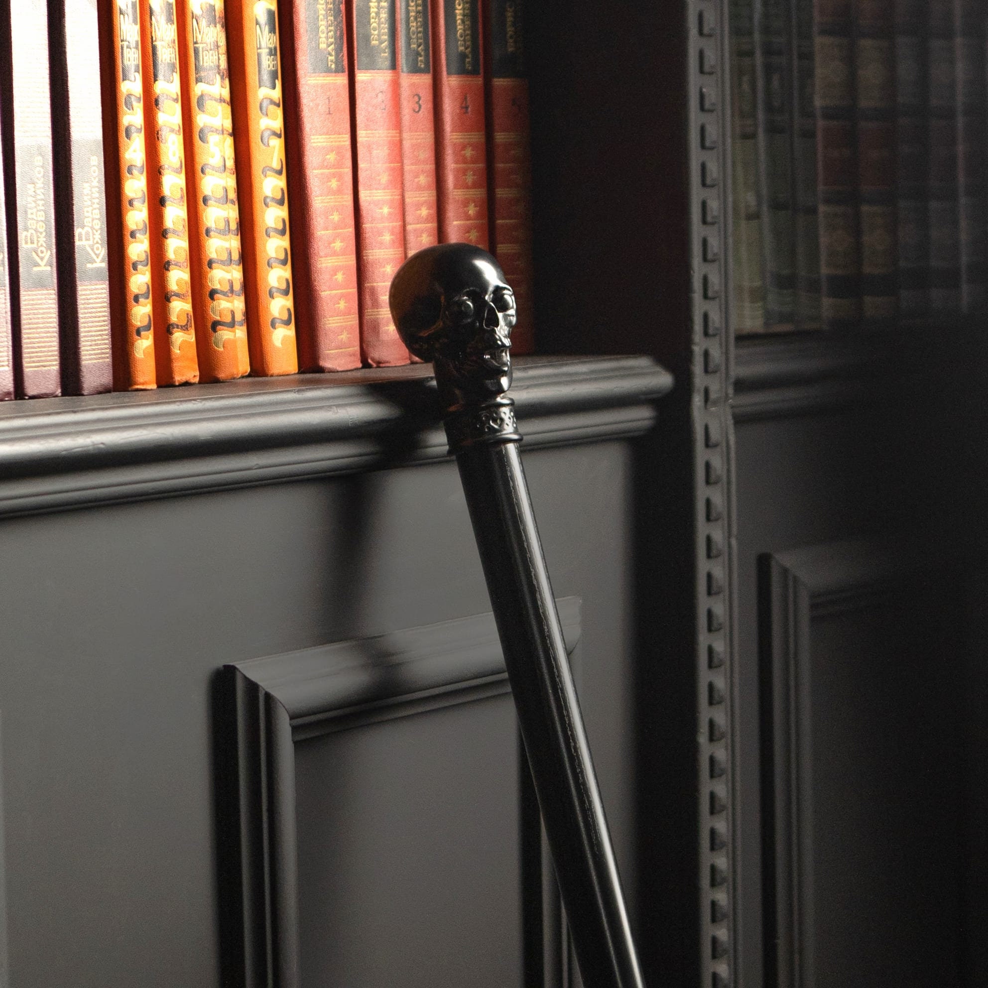 Goth Walking Cane With Skull Knob Handle, Wooden Walking Stick, Heavy ...