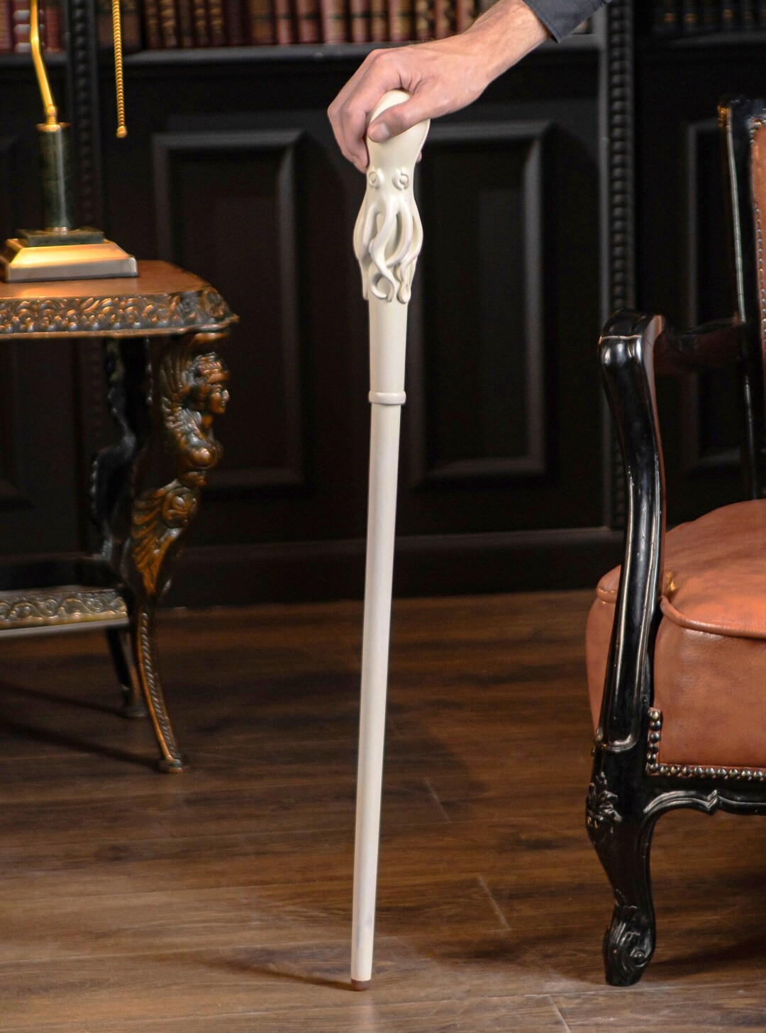 White Walking Cane, Octopus Walking Stick, Fansy Wooden Walking Canes