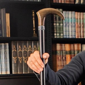 Bastón de madera para hombre o mujer con mango ergonómico de gancho, bastón de apoyo, bastón de diseño masónico elegante, ayuda para la movilidad.