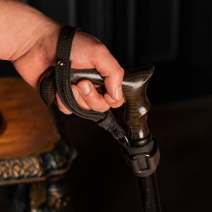 Leather Wrist Strap for Walking Cane, Walking Stick Wrist Cord, Adjustable Wrist Strap, Cane Mobility Aid, Wrist Holder Cane Accessory