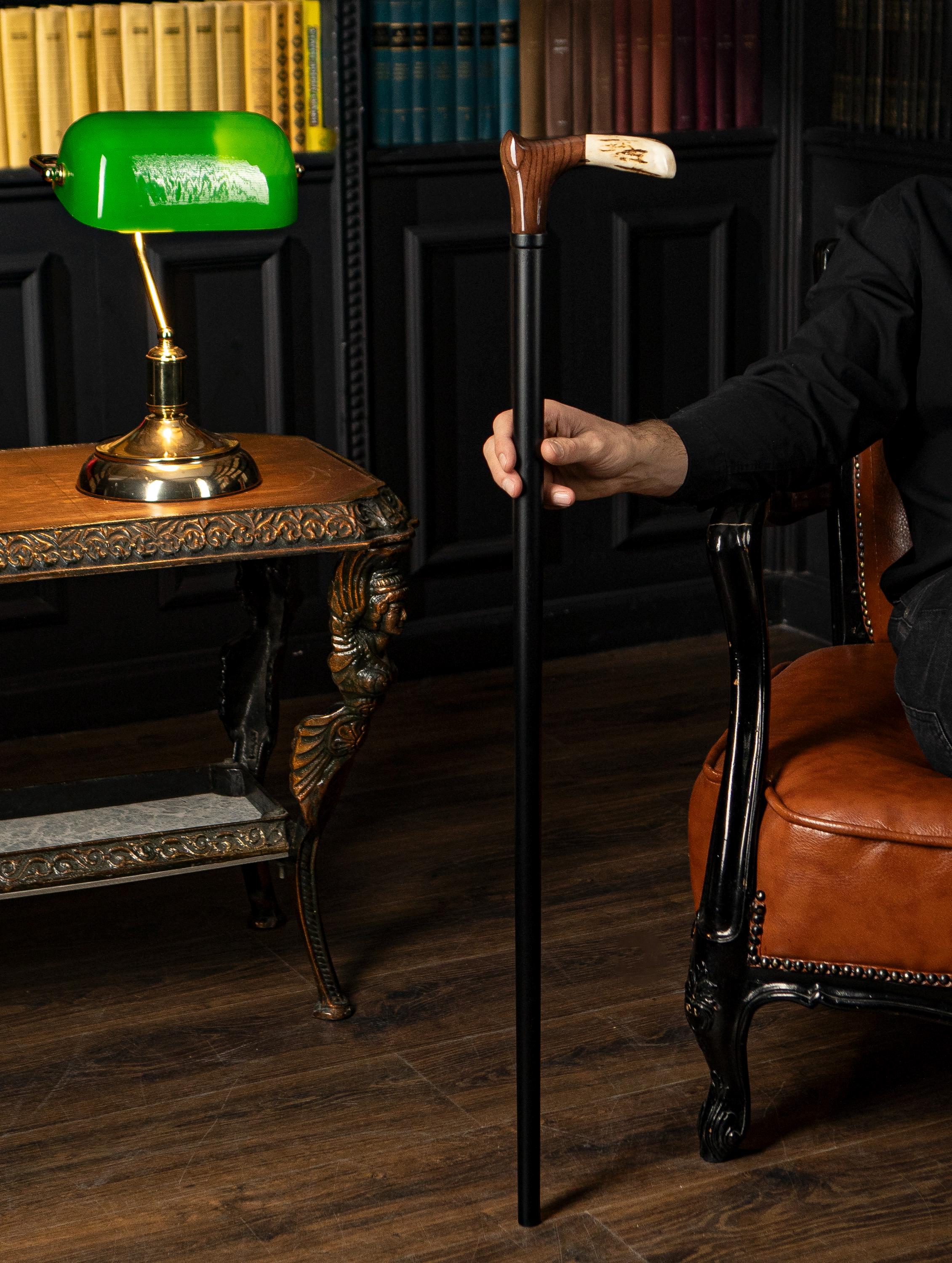 Luxury Bone Wooden Walking Cane, Moose Horn Walking Stick, Fancy Cane ...