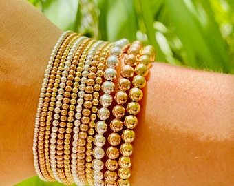 14K Gold Filled Clasp Bolita Ball Bead Bracelets by bara boheme