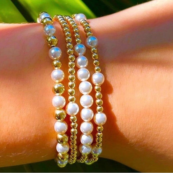 14K Gold filled Fresh Water Pearl Bracelet Collection by bara boheme