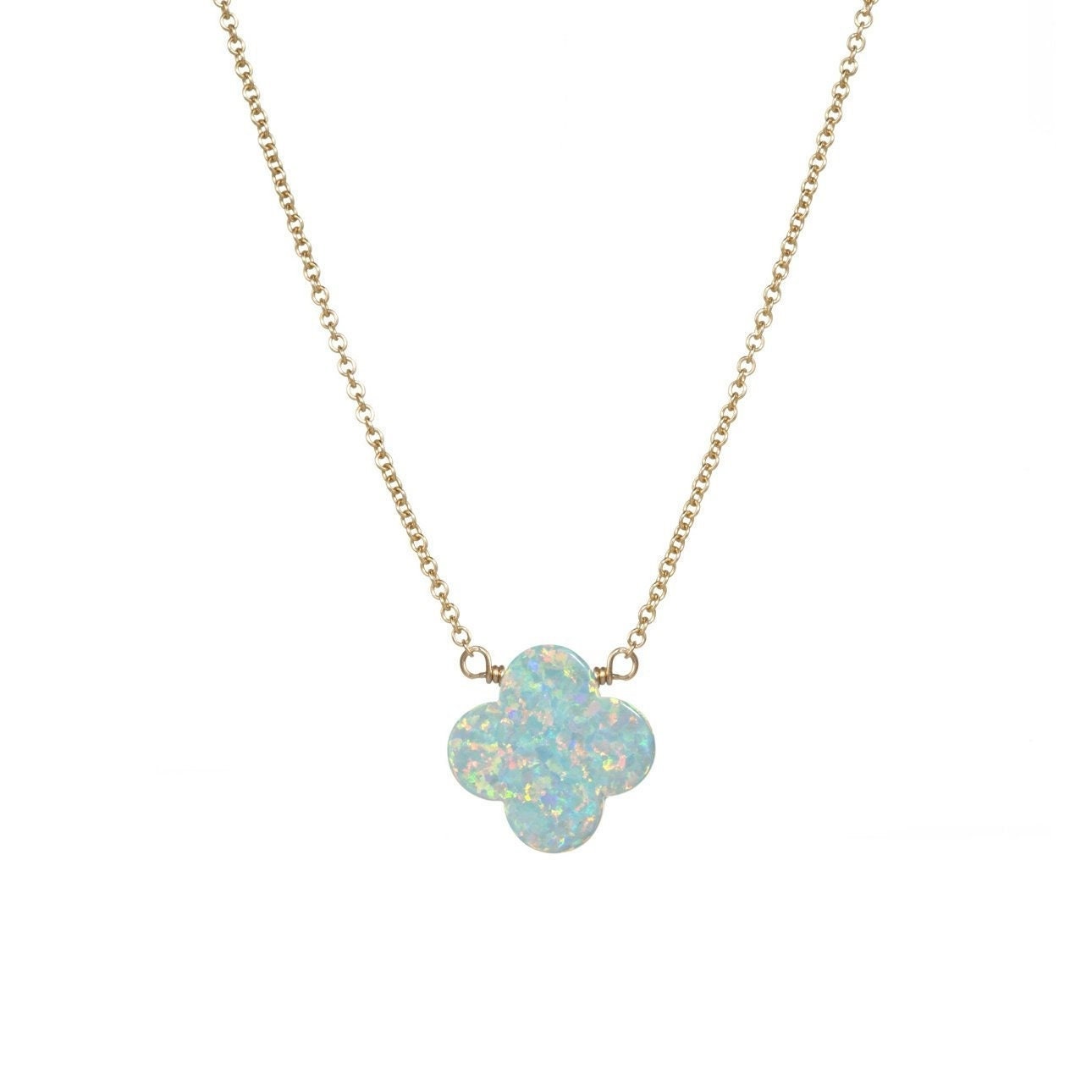 Opal clover necklace discount
