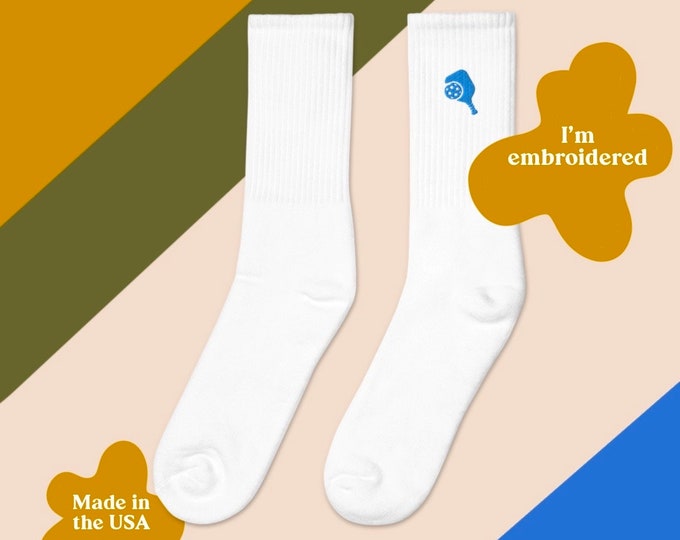 Pickleball Embroidered Socks | Premium Long Pickleball Socks | Pickleball Gift | Pickleball Socks | Made in the USA
