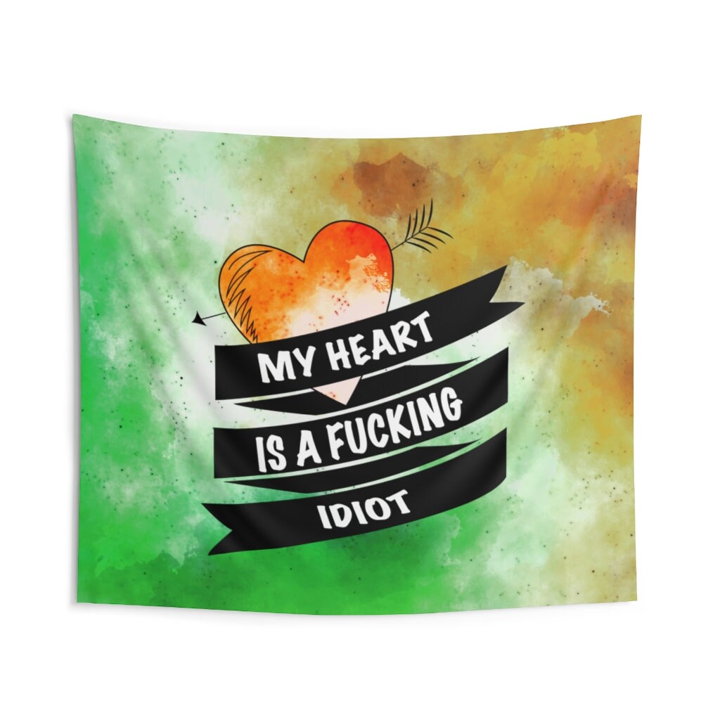 Funny Tapestry Art Deco Print Wall Tapestries My Heart Is a Etsy