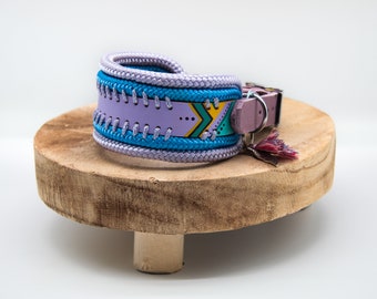 Leather collar Dog collar Paracord collar Dog accessories Fat leather strap