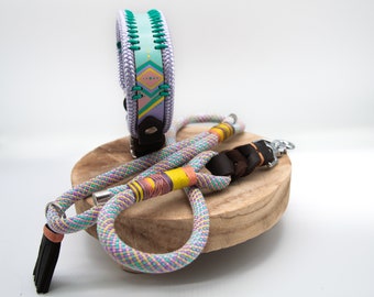Paracord set | Dog collar | Dog leash | Rope set | Collar & leash | Dog accessories | Retriever leash | Leather collar