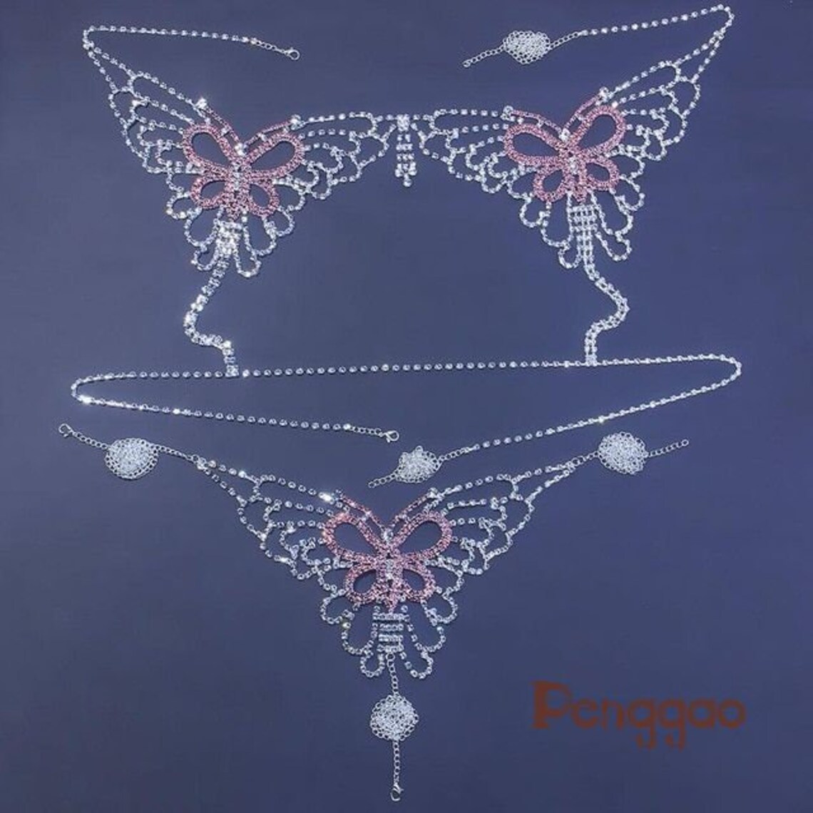 Butterfly Jewelry Lingerie Set Body Chain Harness for Women Etsy