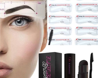 Flawless BROW Stencil STAMP Kit Align With Your Natural Brow – With Our Long Lasting POMADE Formula