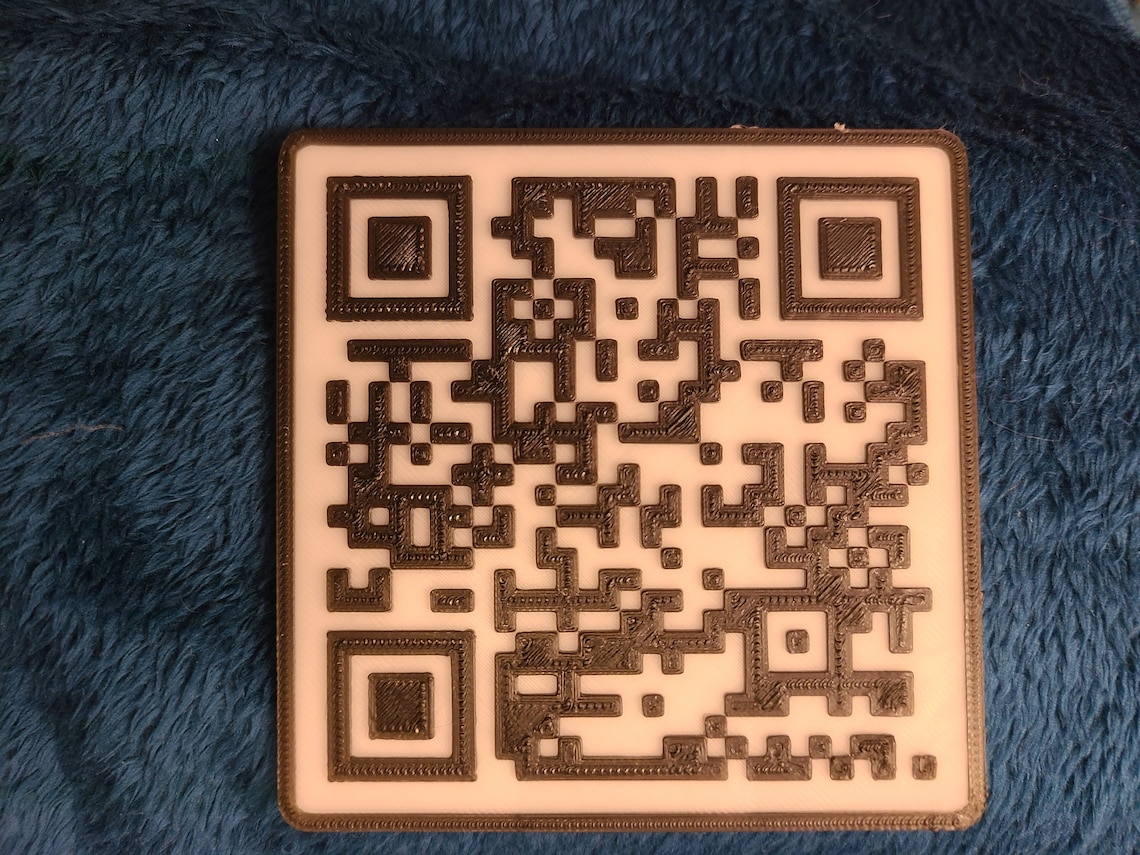 Custom QR Code Scannable 3D Printed | Etsy