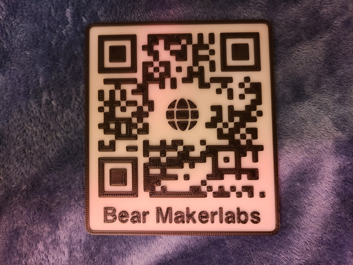 Custom QR Code Scannable 3D Printed | Etsy