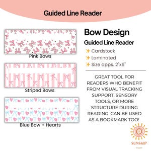 Guided Line Reader - Bookmark - Reading Aid - Visual Tracking Tool