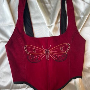 Handmade Corset - Red Butterfly