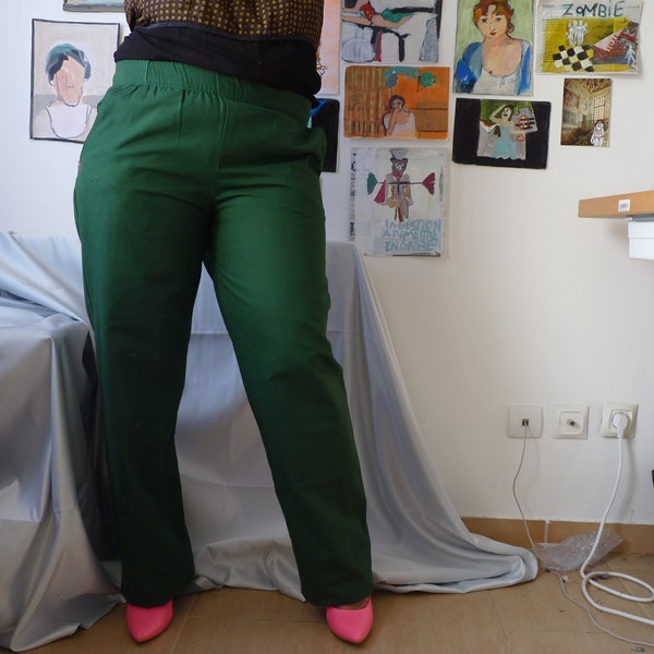 Pantalon droit  vert sapin pour femme taille 40