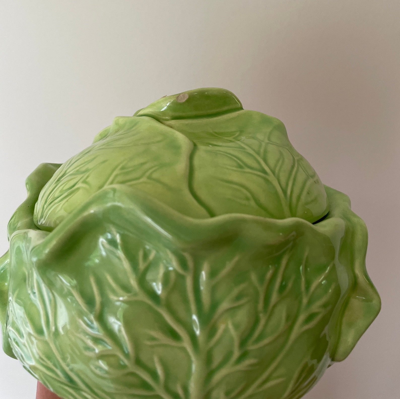 Vintage handmade cabbage ware lettuce ware tureen lidded bowl Etsy