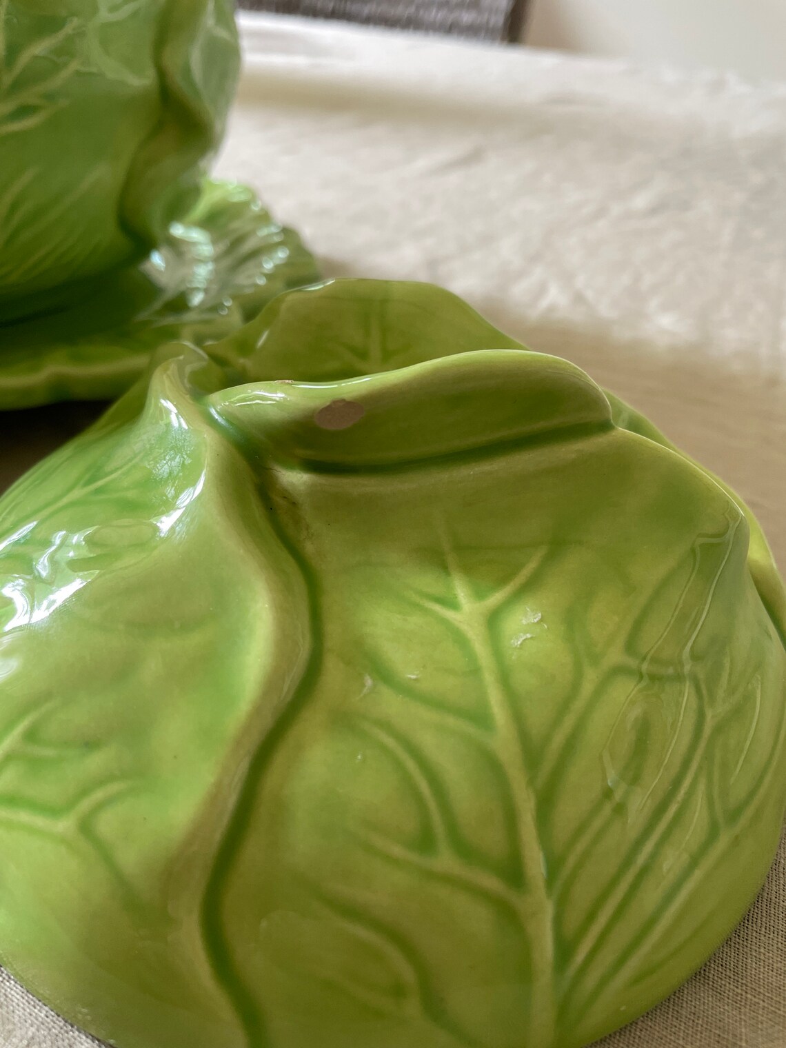 Vintage handmade cabbage ware lettuce ware tureen lidded bowl Etsy