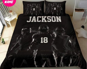 Custom Name Football Bedding Personalized Sports Bedding Set Duvet Covers Personalized Football Bedding Sets