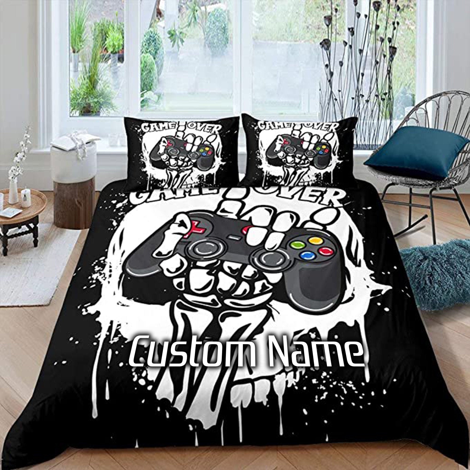 Personalized Game Bedding Set Gaming Bedding Set Gamepad Etsy