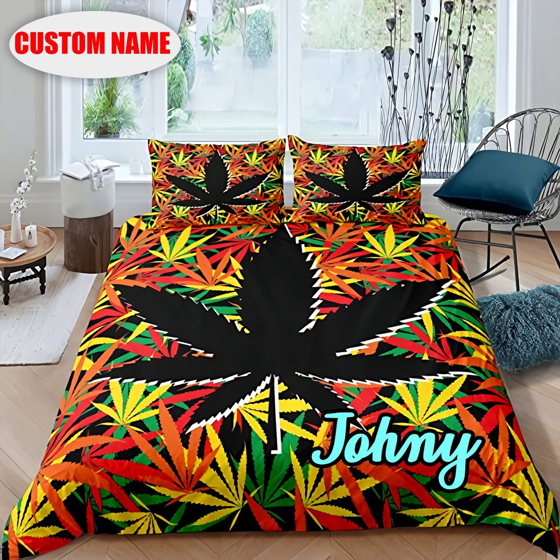 Personalized Cannabis Weed Pot Bedding Set Weed Bedding Set Etsy