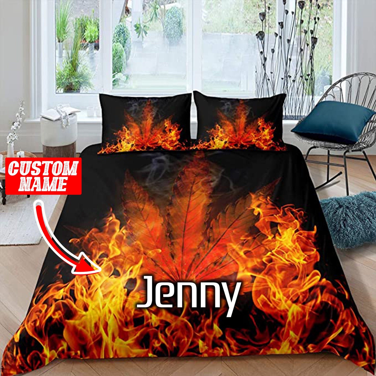 Personalized Cannabis Weed Pot Bedding Set Weed Bedding Set Etsy