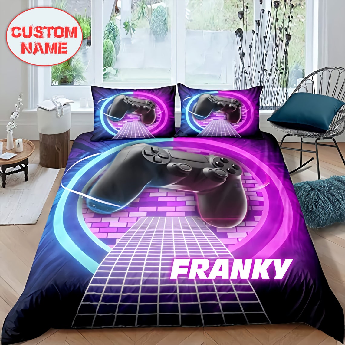 Custom Name Game Bedding Sets Personalized Gaming Bedding Etsy
