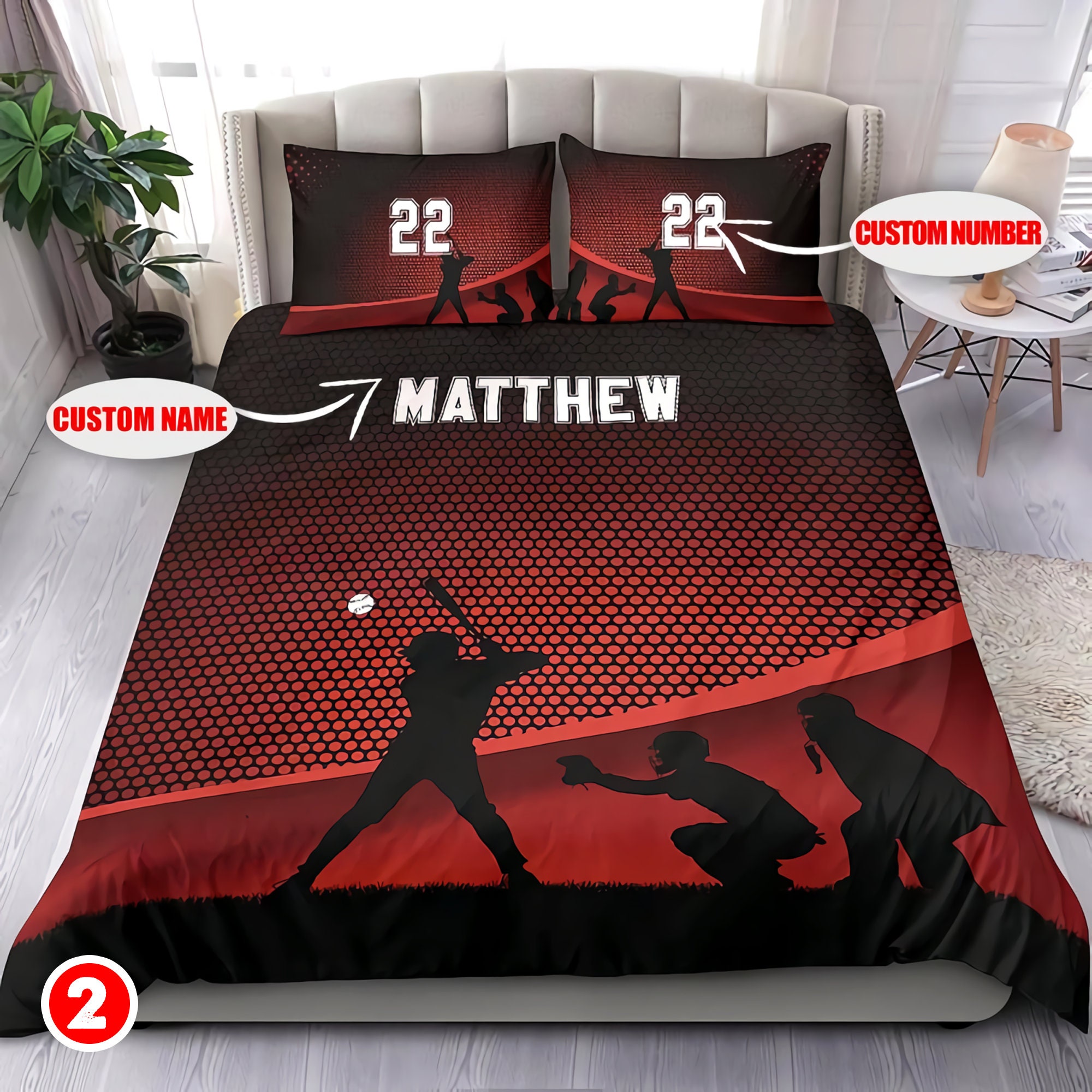Personalized Baseball Bedding Sets Custom Name Baseball Etsy