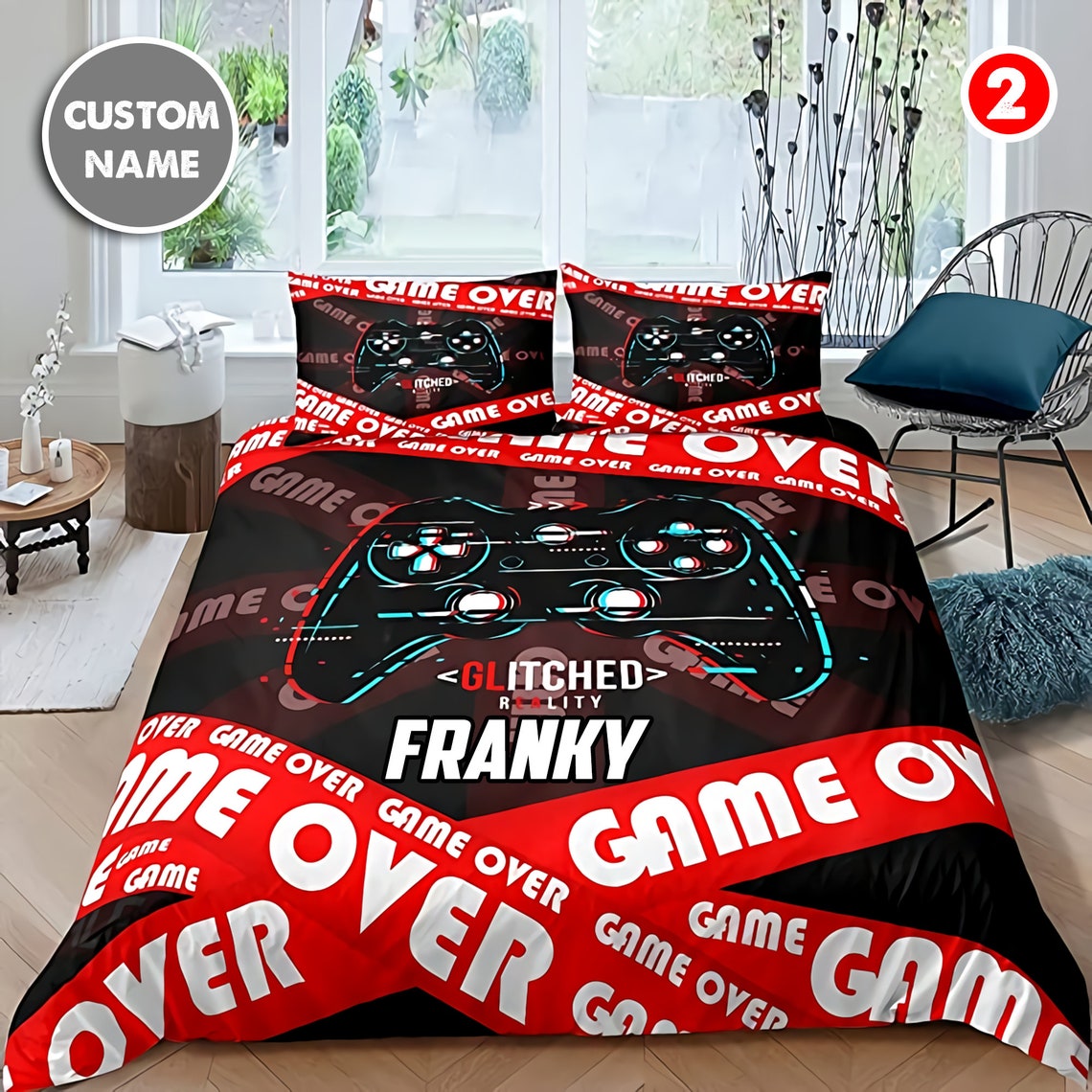 Personalized Game Bedding Set Gaming Bedding Set Gamepad Etsy