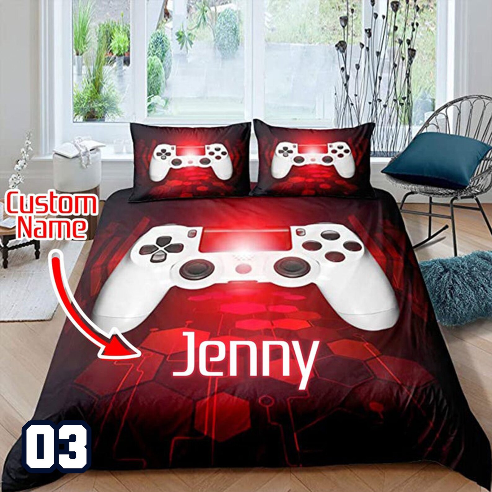 Personalized Game Bedding Set Gaming Bedding Set Gamepad Etsy