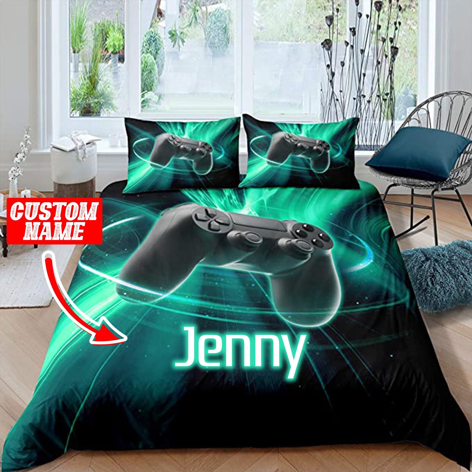 Personalized Game Bedding Set Gaming Bedding Set Gamepad Etsy
