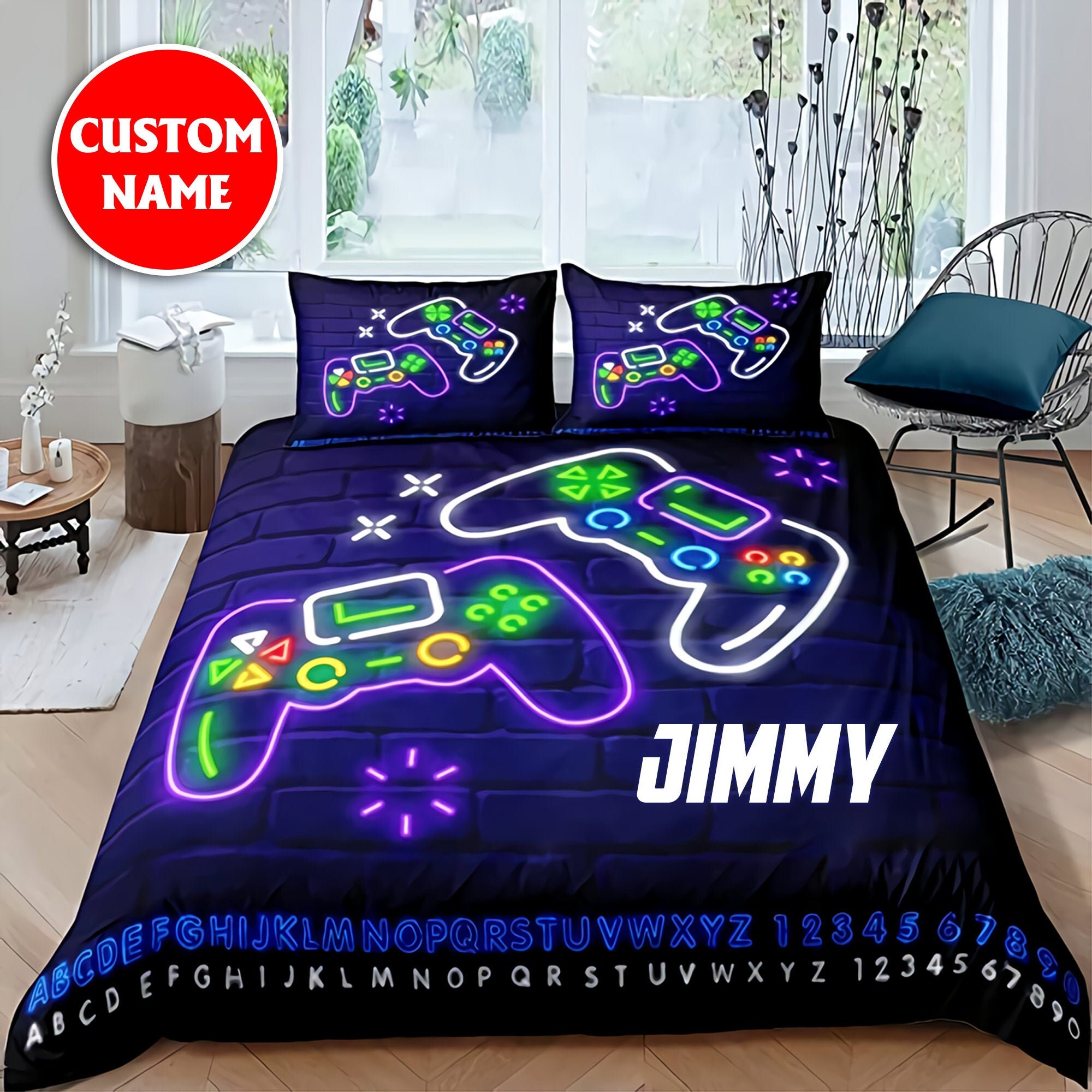 Personalized Game Bedding Set Gaming Bedding Set Gamepad Etsy