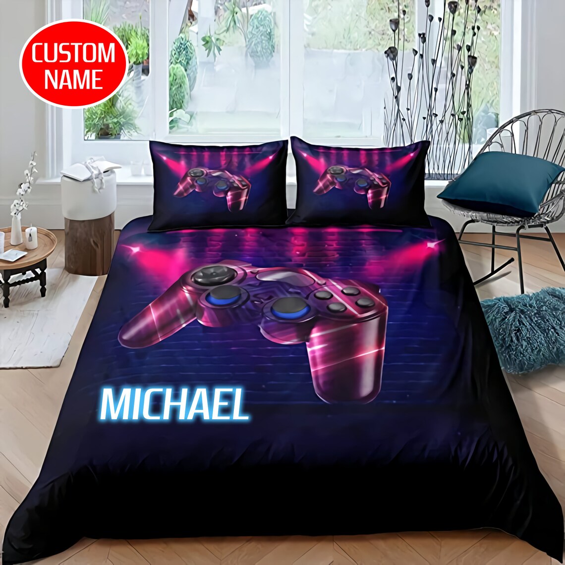 Personalized Game Bedding Set Gaming Bedding Set Gamepad Etsy