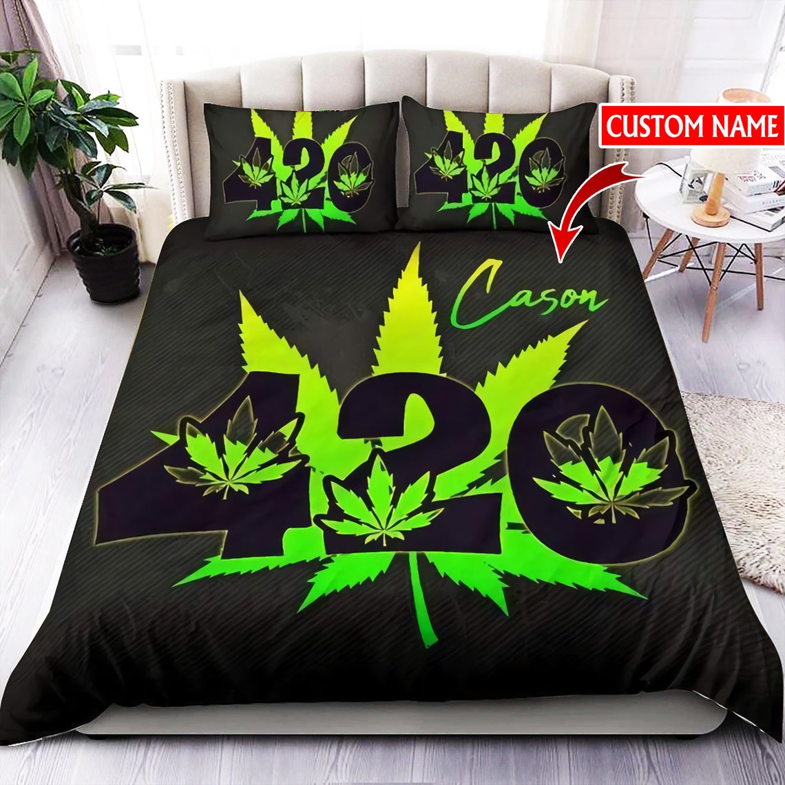 Personalized Cannabis Weed Pot Bedding Set Weed Bedding Set Etsy