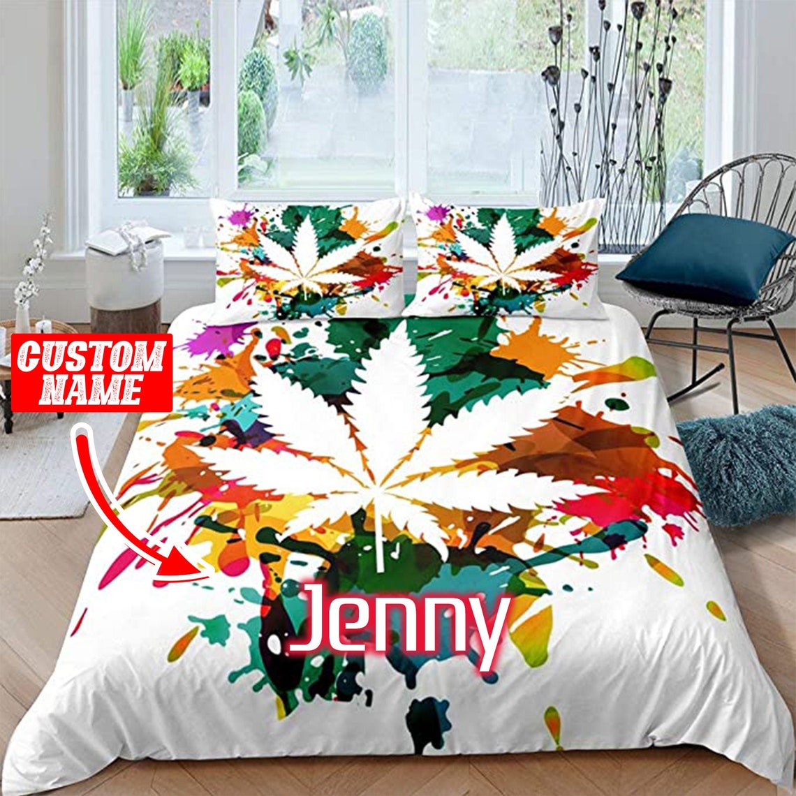 Personalized Cannabis Weed Pot Bedding Set Weed Bedding Set Etsy