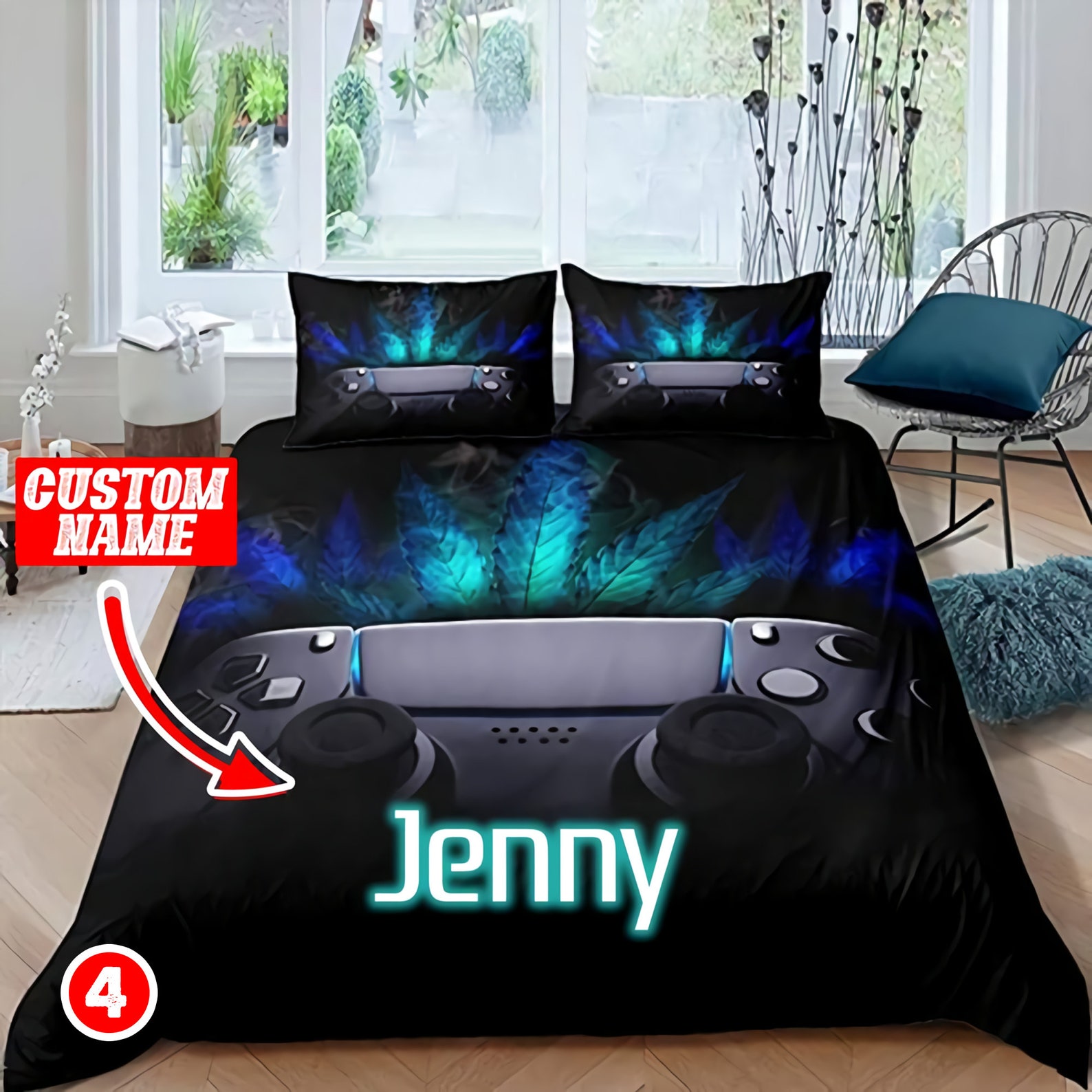 Personalized Game Bedding Set Gaming Bedding Set Gamepad Etsy