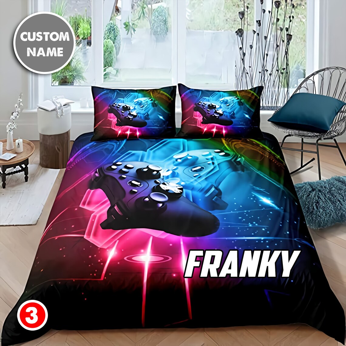 Personalized Game Bedding Set Gaming Bedding Set Gamepad Etsy