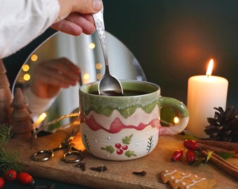 Christmas tree mug from scandinavian pottery studio