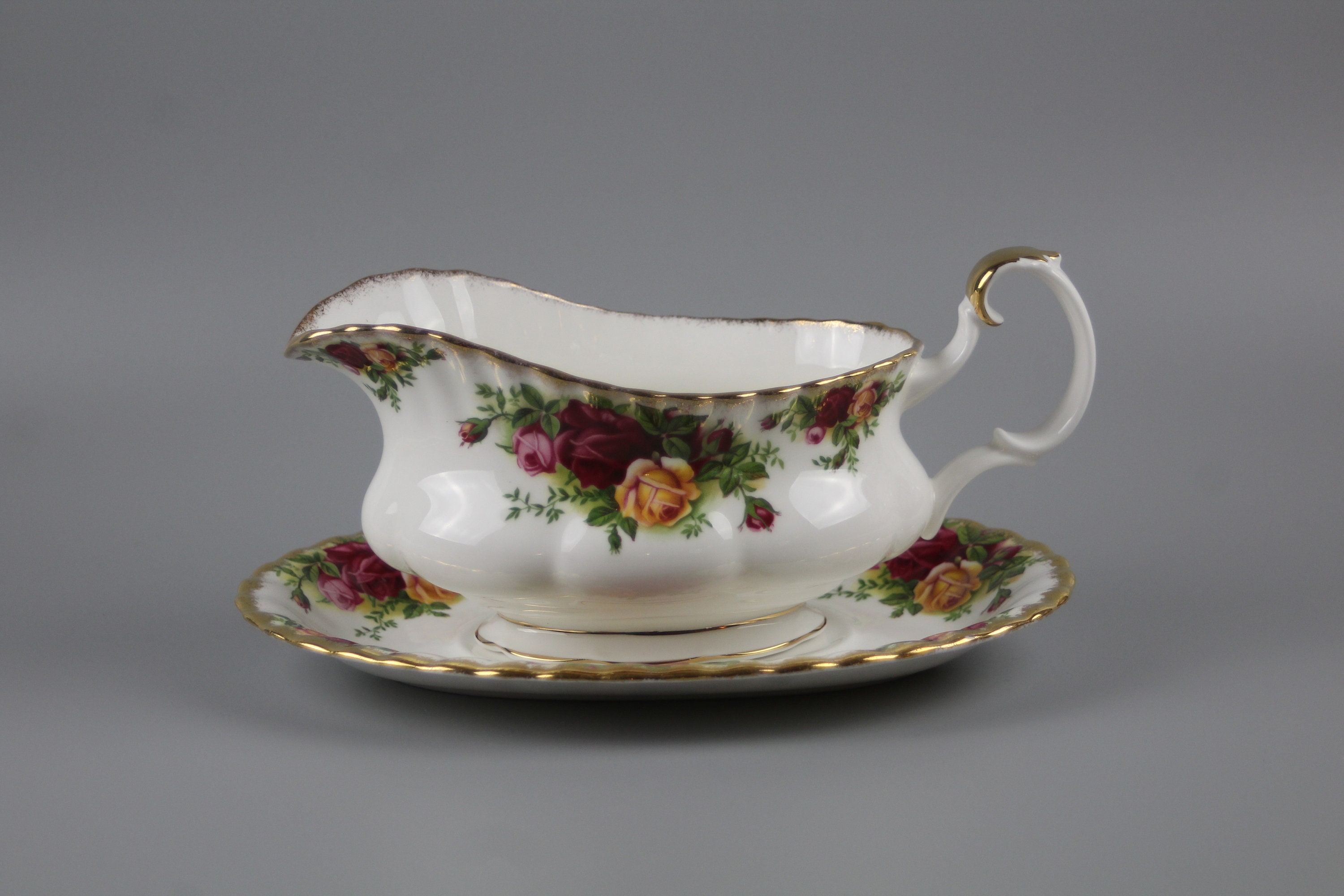 Royal Albert Old Country Roses Gravy Boat W/underplate Etsy
