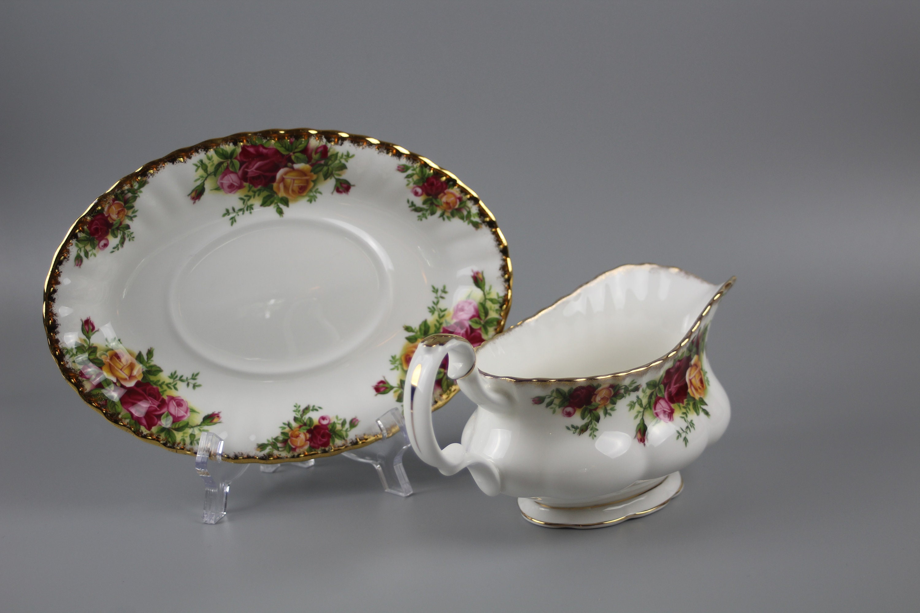 Royal Albert Old Country Roses Gravy Boat W/underplate Etsy