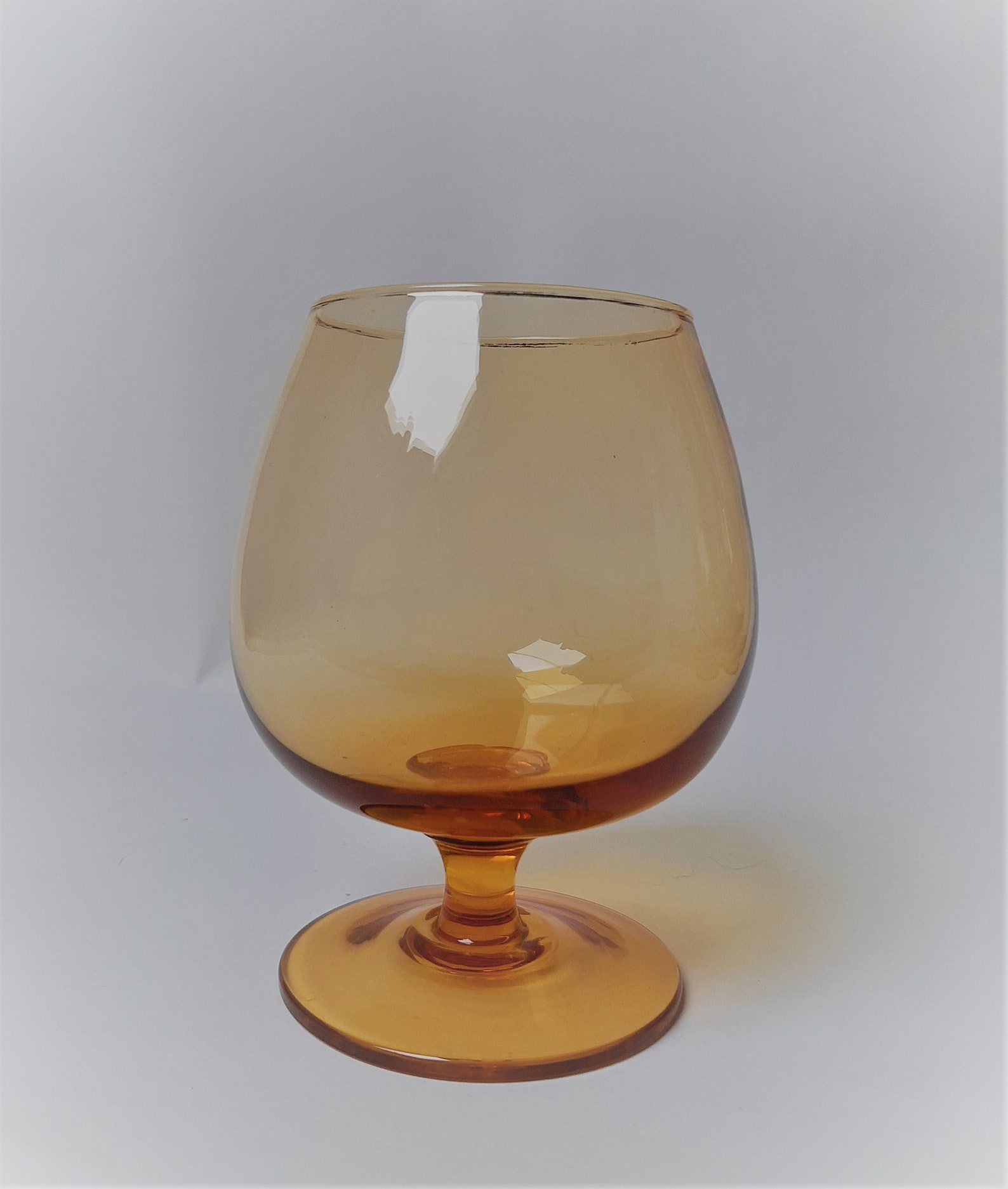 Five Vintage Amber Cognac/brandy Glasses Etsy