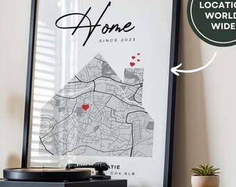 Neues Zuhause Geschenk, personalisierte Housewarming Geschenk, Neues Zuhause Karte Druck, Valentinstag Geschenk für Sie Ihn, Geschenke für Zuhause, Umzugsgeschenk Neues Zuhause