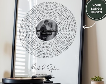Wedding Song Gift for Wedding Song Lyrics, Custom Song Lyrics Print, First Dance Song Lyric Print, Personalised Song Gift for Wedding Song