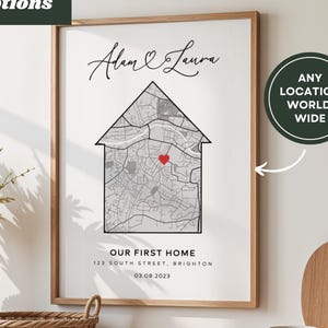 First Home Gift For Couple, Our First Home Map Personalized Housewarming Gift, Custom Map Print New Home Gift For Couple New House Gift