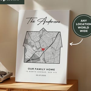 Our First Home Map Personalized Housewarming Gift, First Home Gift For Couple, Custom Map Print New Home Gift For Couple New House Gift