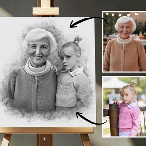 Add Loved One to Photo, Loss of Father-Mother, Family Portrait From Photos, Combine Photos, Christmas Gift, Memorial Gift for Dad Mom