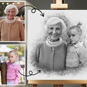 Add Loved One to Photo, Memorial Portrait for Deceased Father Mom, Gift for Loss of Loved One, Remembering Passed Away Loved One