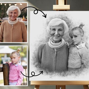 Add Loved One to Photo, Loss of Father Mother, Family Portrait From Photos, Combine Photos, Christmas Gift, Memorial Gift for Dad Mom, Gift
